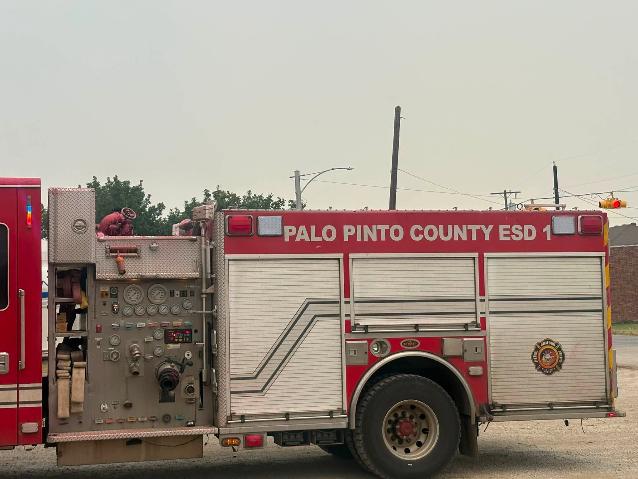 Palo Pinto County ESD 1 fire truck photographed during the Graford supply delivery.
